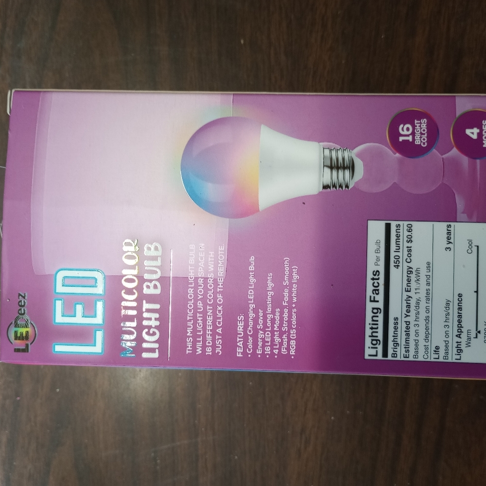 LED Multicolor Light bulb - Picture 5 of 8